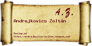 Andrejkovics Zoltán névjegykártya