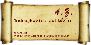 Andrejkovics Zoltán névjegykártya