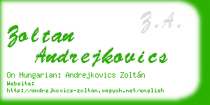 zoltan andrejkovics business card
