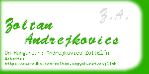 zoltan andrejkovics business card